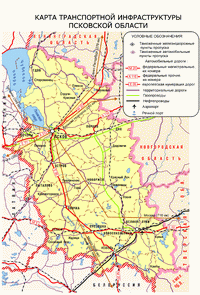 Карта транспортной инфраструктуры Псковской области